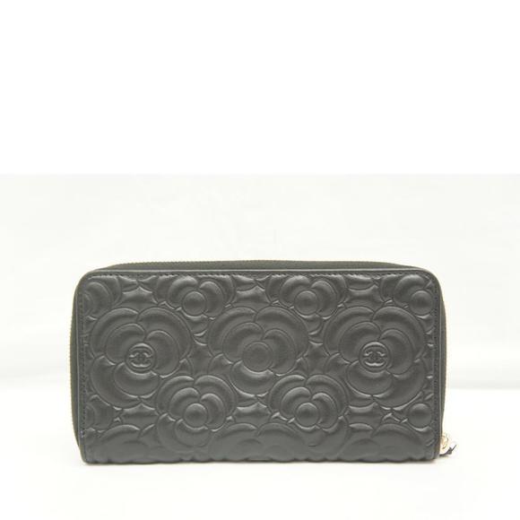 Chanel Zipper Wallet Camellia Embossed - Picture 1 of 7